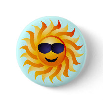SUN WITH SHADES ON PINBACK BUTTONS