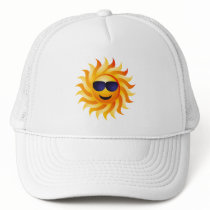 SUN WITH SHADES ON TRUCKER HATS