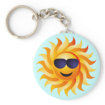 SUN WITH SHADES ON KEYCHAIN