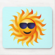 SUN WITH SHADES ON MOUSE PAD