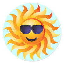 SUN WITH SHADES ON STICKERS