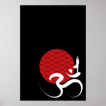 Sun, Yoga & Om Poster