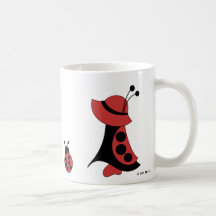 Sunbonnet Sue Ladybug Costume with Ladybugs Coffee Mugs