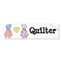 Sunbonnet Sue Quilting Motif Drawing Bumper Sticker