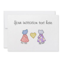Sunbonnet Sue Quilting Motif Drawing Custom Announcement