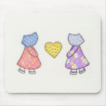 Sunbonnet Sue Quilting Motif Drawing Mouse Pad