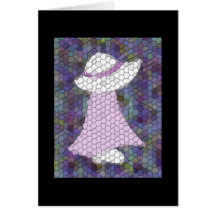 Sunbonnet Sue Stained Glass Window (Lavender) Cards