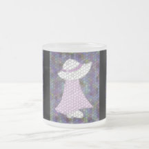 Sunbonnet Sue Stained Glass Window (Lavender) Coffee Mugs