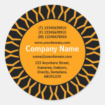 SunBurst 07 Business - Orange Round Sticker