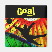 Sunburst and Net Soccer Goalie Fridge Magnet