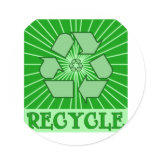 SUNBURST RECYCLE Art Tshirts, Mugs, Totes Sticker