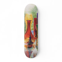 "Sundance" Art Glass Watercolor Painting Skateboard