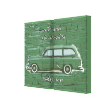 Sunday Drive Haiku Art Mullion Compensation Panels Gallery Wrapped Canvas