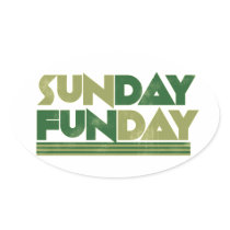 Sunday Funday Oval Stickers