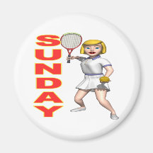 Sunday Tennis Refrigerator Magnets