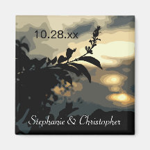 Sundown Silhouette Save the Date Magnets