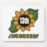 Sunflower 13th Birthday Gifts Mousepads