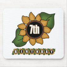 Sunflower 7th Birthday Gifts Mouse Pads