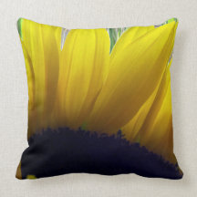 Sunflower and Bamboo Throw Pillow