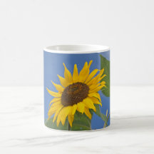Sunflower and Blue Sky by Penelopes_G... Mugs