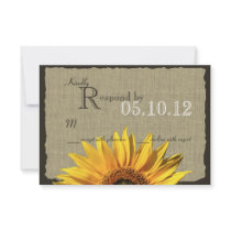 Sunflower and Burlap Response Custom Invitations
