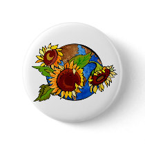 Sunflower and Earth Day Button