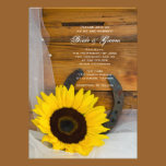 Sunflower and Horseshoe Country Wedding Invite invitations