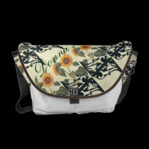 Sunflower and iron messenger bags