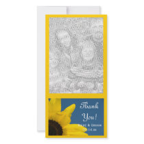 Sunflower and Sky Wedding Thank You Photo Card