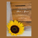 Sunflower and Veil Country Wedding Invite invitations