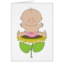 Sunflower Baby Girl Greeting Cards