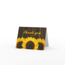 Sunflower Barn Wood Thank You Cards