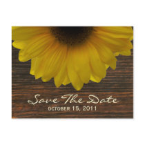 Sunflower & Barnwood Fall Save The Date Postcard