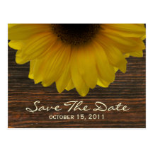 Sunflower & Barnwood Fall Save The Date Postcard
