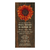 Sunflower & Barnwood Rustic Bridal Shower Invite