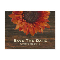 Sunflower & Barnwood Save The Date Postcard