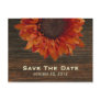 Sunflower & Barnwood Save The Date Postcard