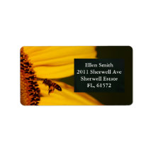 Sunflower, bee and meaning custom address labels