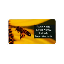 Sunflower, bee and meaning personalized address label