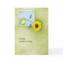 Sunflower Bird Mother's Day Card