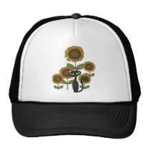 Sunflower Black Cat Hat