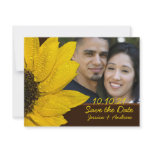 Sunflower Brown Photo Wedding Save the Date Card