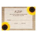 Sunflower Burlap Wedding RSVP Response Card