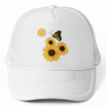 Sunflower & Butterfly Trucker Hat