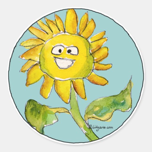 Sunflower Clipart Sticker | Zazzle