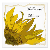 Sunflower Corner Wedding Rehearsal Dinner Invite