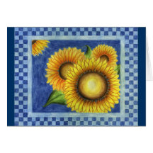 Sunflower Country Folk Art Card Invitation