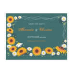 Sunflower Daisy Save the Date Wedding Announcement Post Card
