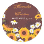 Sunflower Daisy Save The Date Wedding Announcement stickers