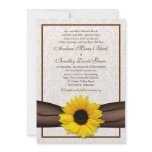 Sunflower Damask Floral Wedding Invitation